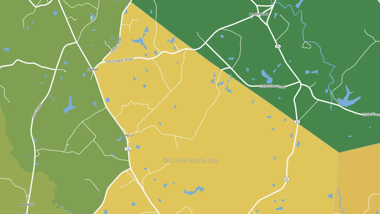 Kelly, GA Map of Assault Rates