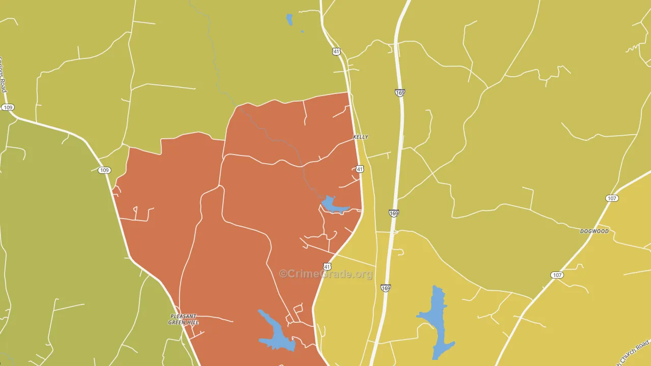 Kelly, KY Map of Assault Rates