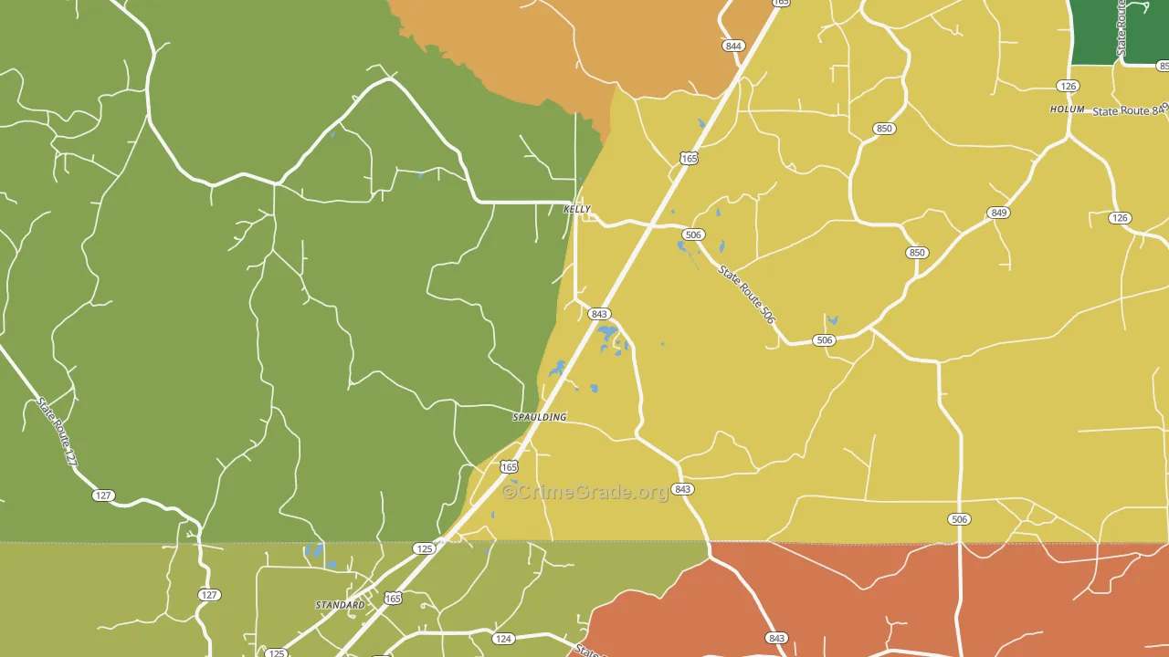 Kelly, LA Map of Assault Rates