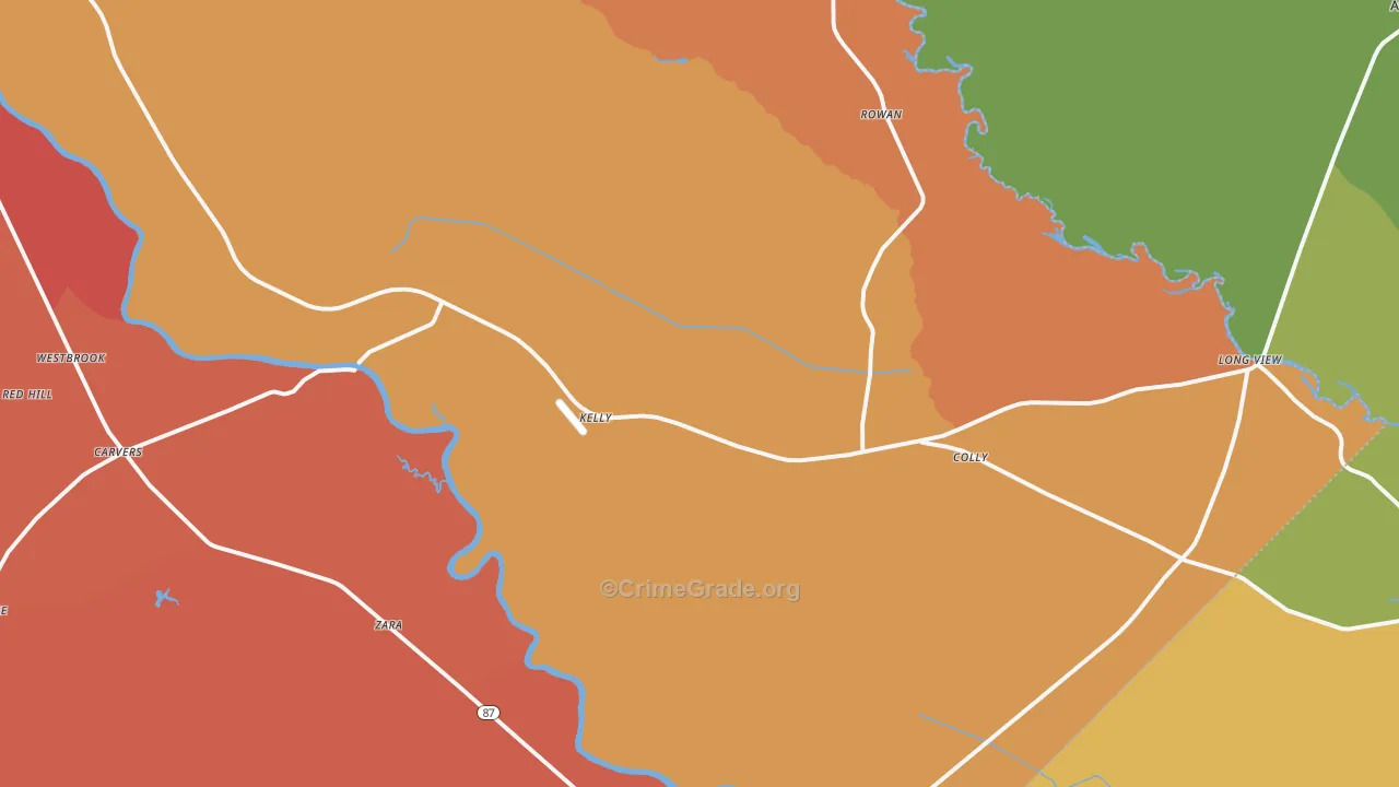Kelly, NC Map of Assault Rates