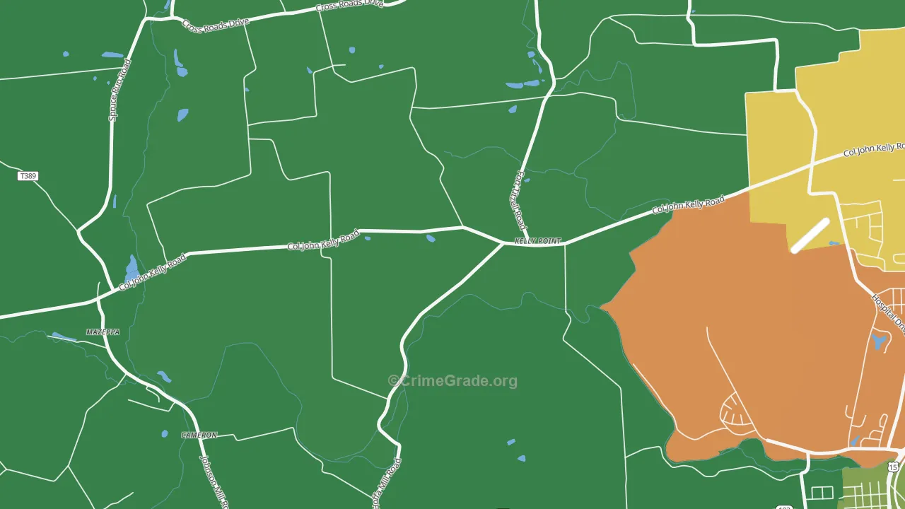 Kelly Point, PA Map of Assault Rates