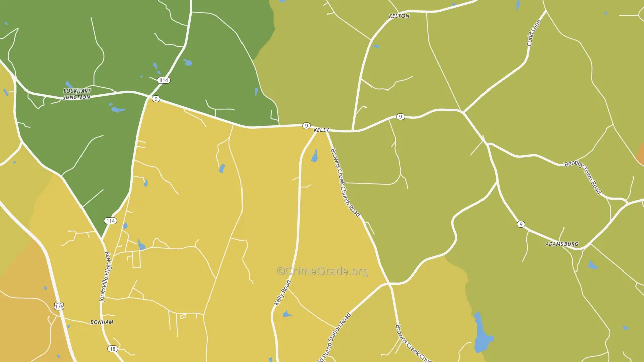 Kelly, SC Map of Assault Rates
