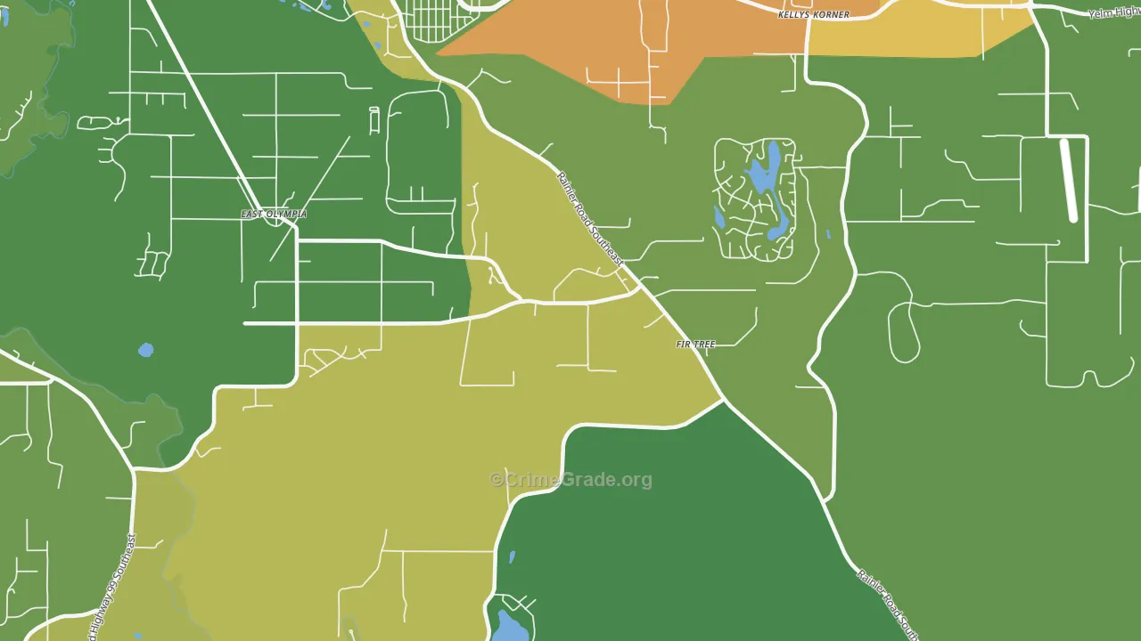 Kellys Korner, WA Map of Assault Rates