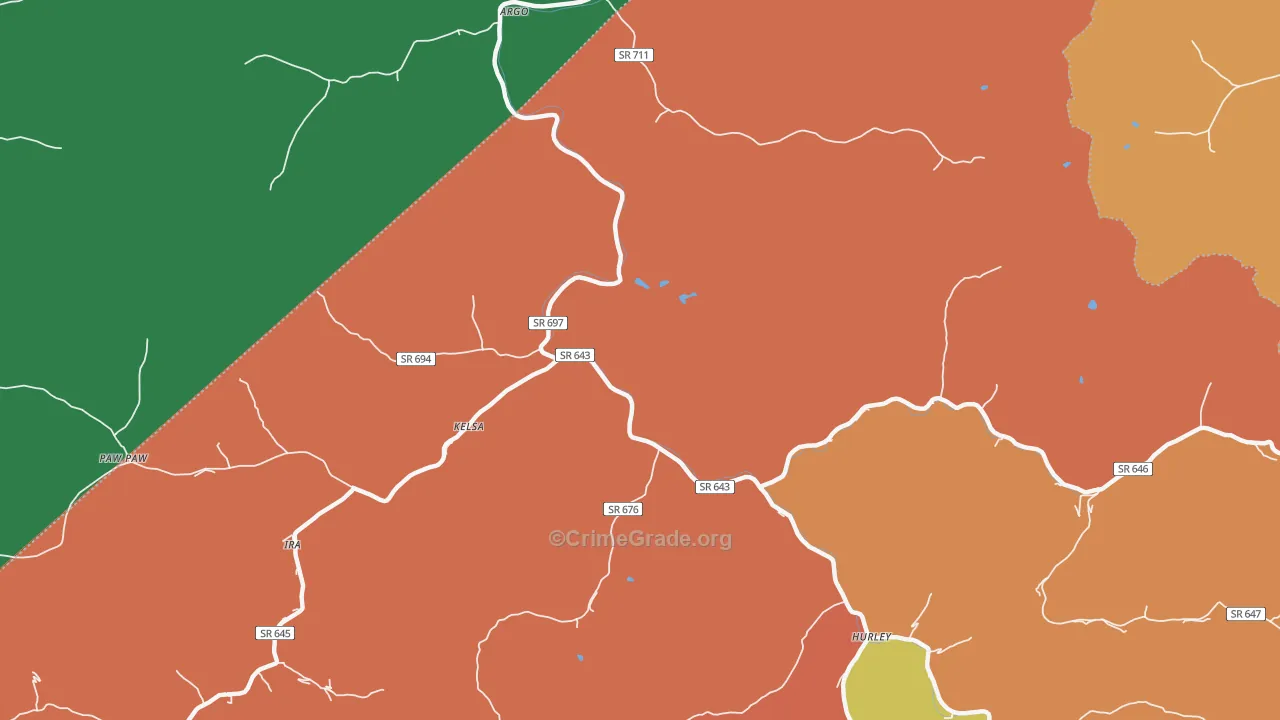 Kelsa, VA Map of Assault Rates