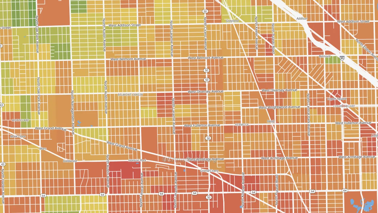 Kelvyn Grove, Chicago, IL Map of Assault Rates