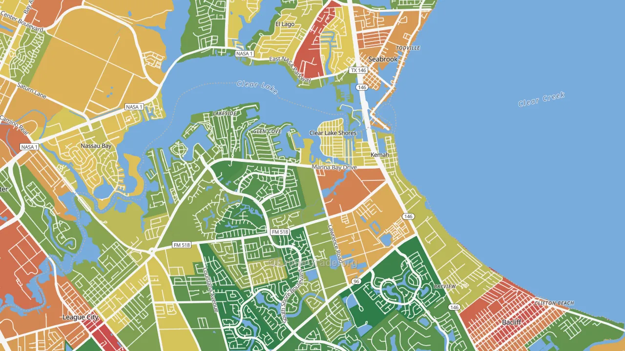 Kemah, TX Map of Assault Rates
