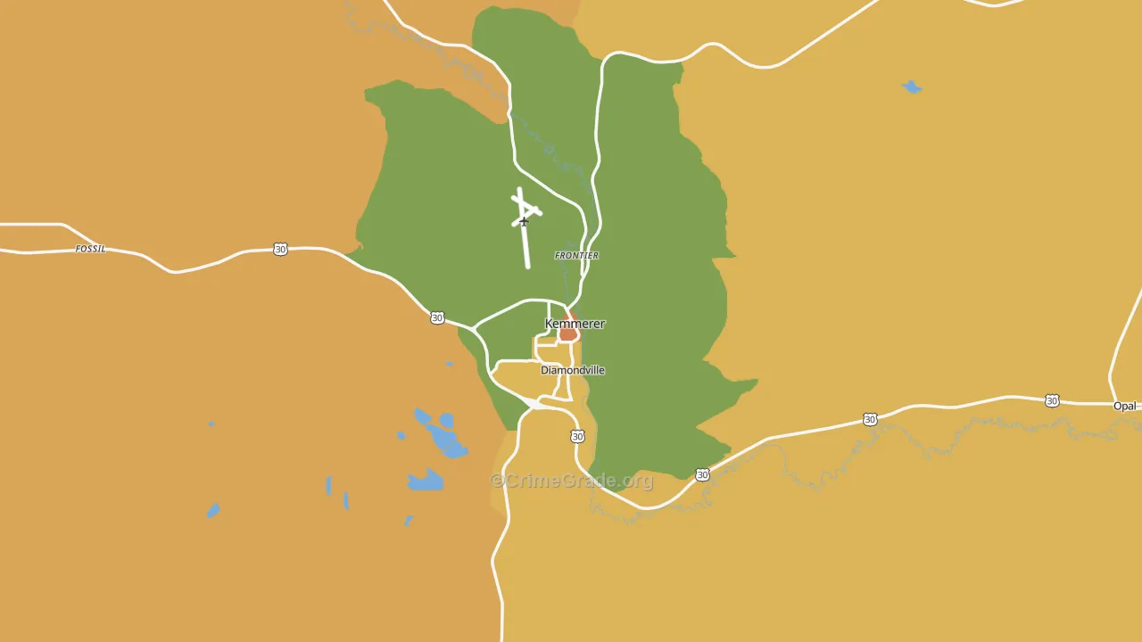 Kemmerer, WY Map of Assault Rates