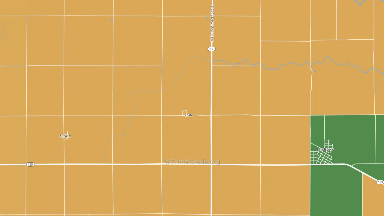 Kemp, IL Map of Assault Rates