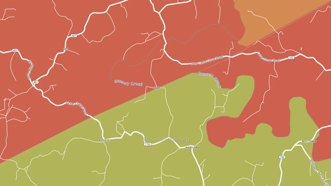 Kemp, KY Map of Assault Rates