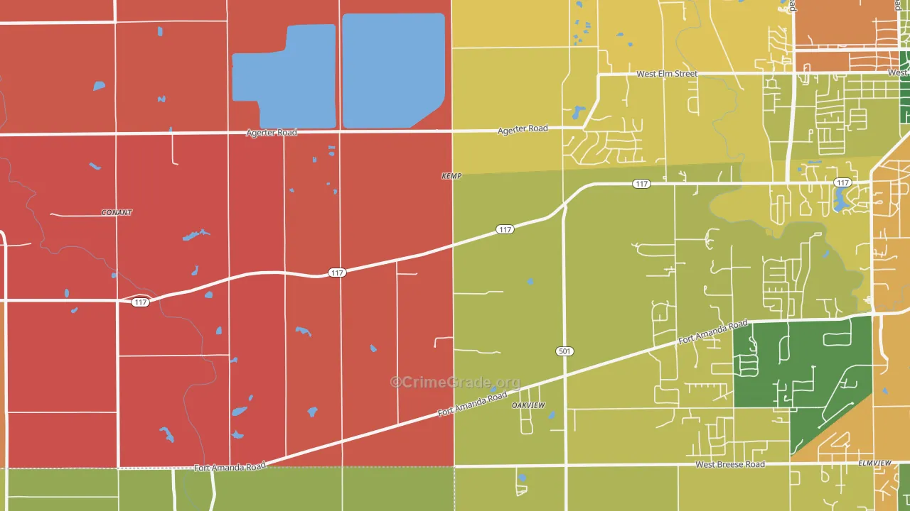 Kemp, OH Map of Assault Rates