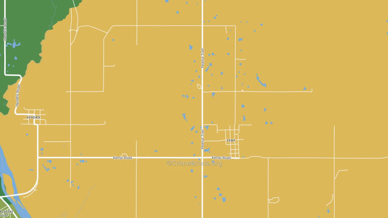 Kemp, OK Map of Assault Rates