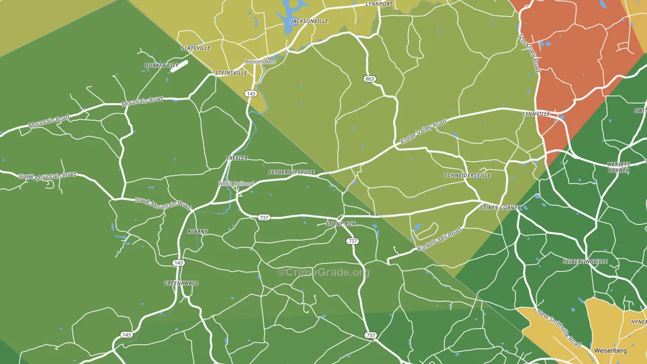 Kempton, PA Map of Assault Rates