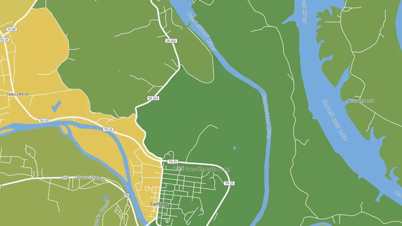 Kempville, TN Map of Assault Rates