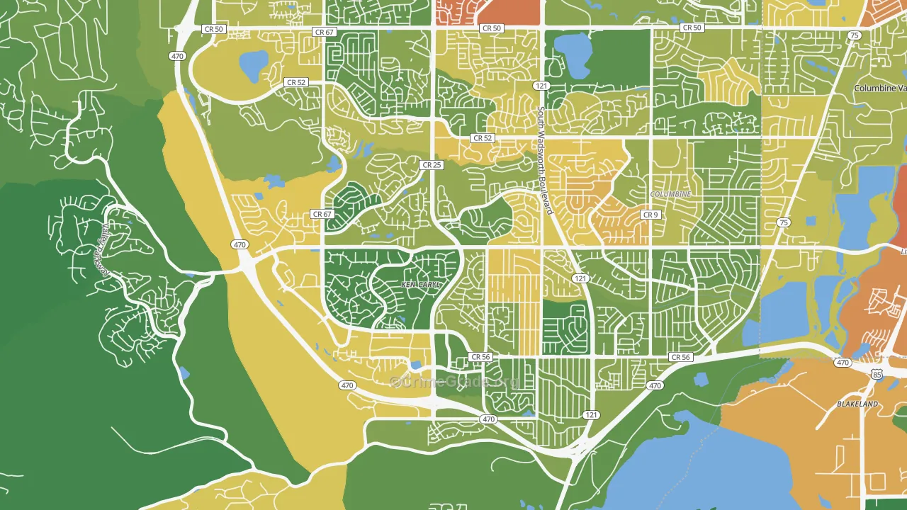 Ken Caryl, CO Map of Assault Rates