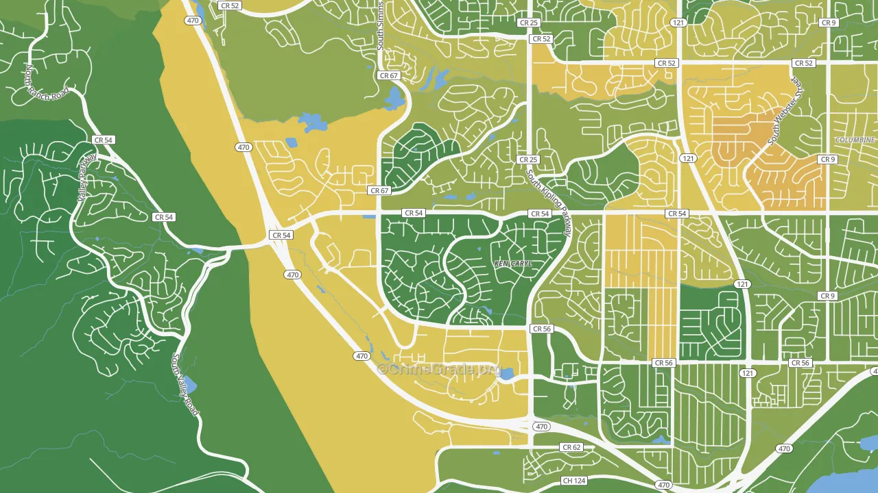 Ken Caryl Ranch Plains, Ken Caryl, CO Map of Assault Rates