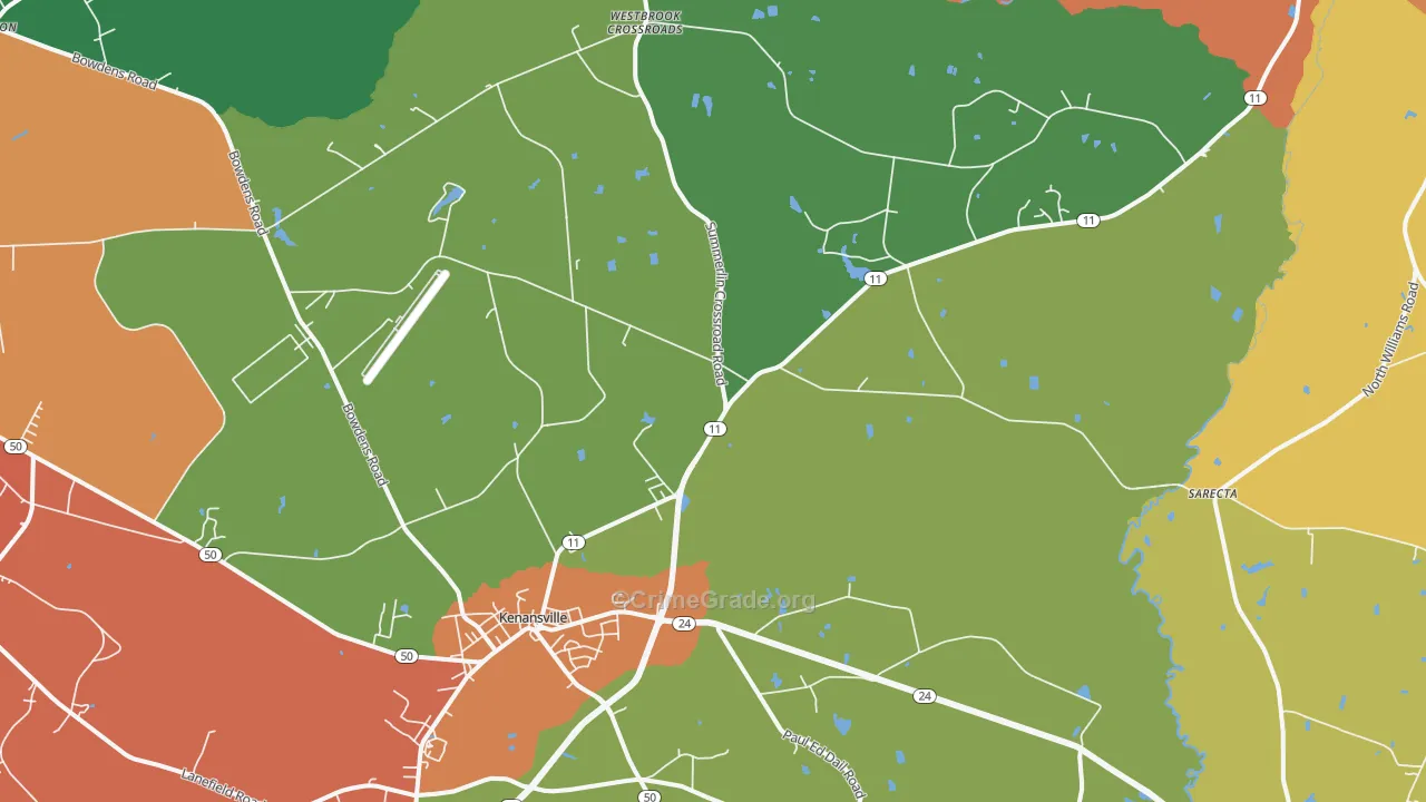 Kenansville, NC Map of Assault Rates
