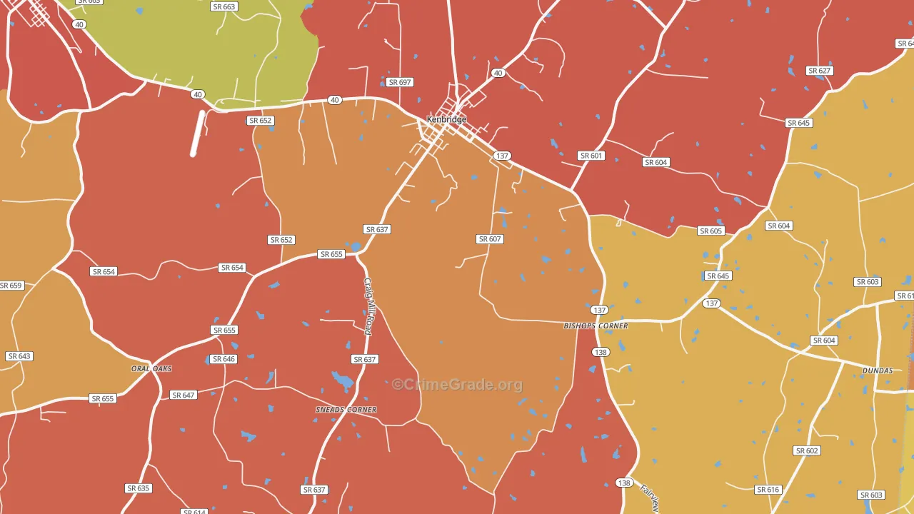 Kenbridge, VA Map of Assault Rates