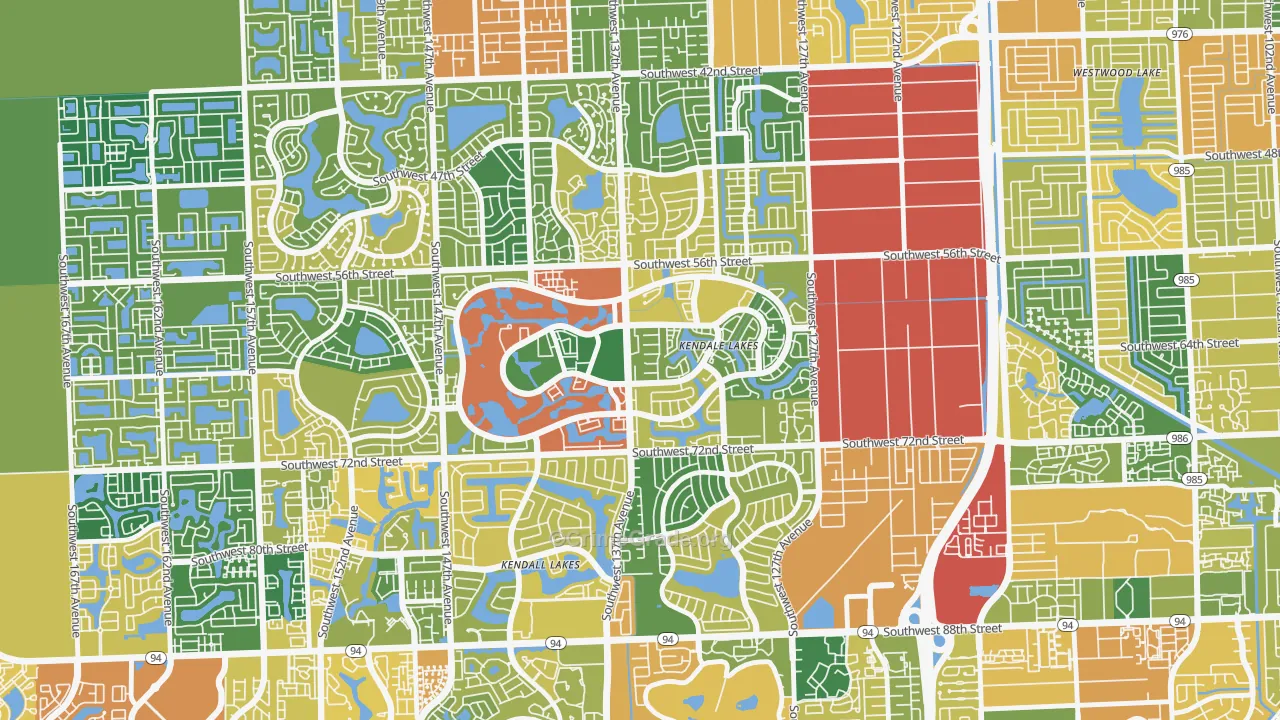 Kendale Lakes, FL Map of Assault Rates