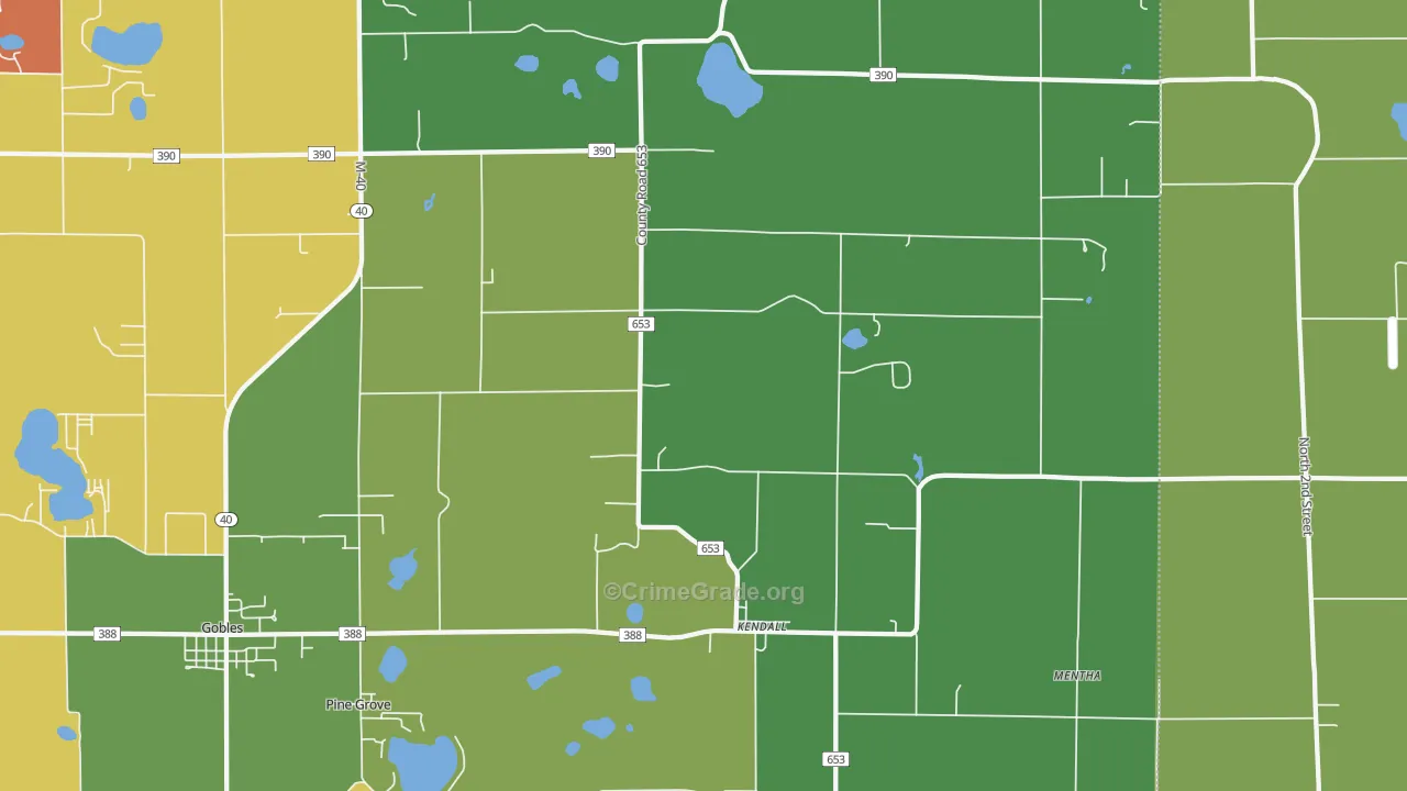 Kendall, MI Map of Assault Rates