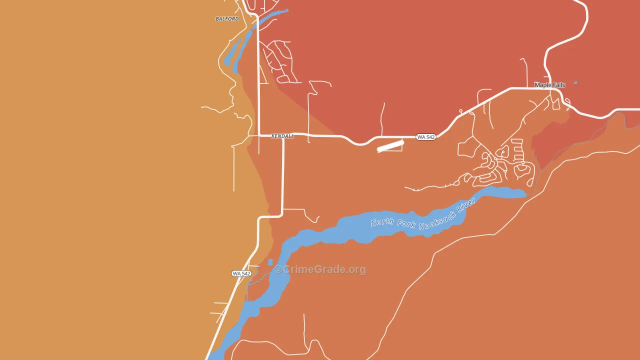 Kendall, WA Map of Assault Rates