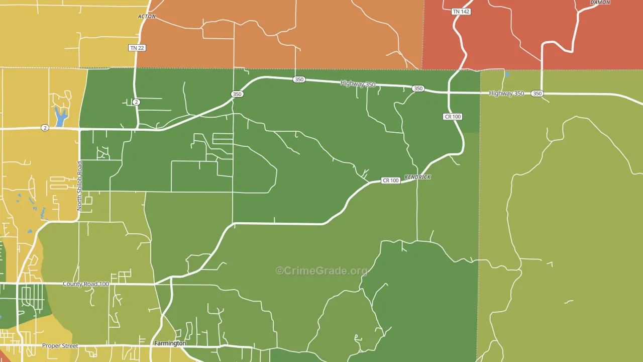 Kendrick, MS Map of Assault Rates