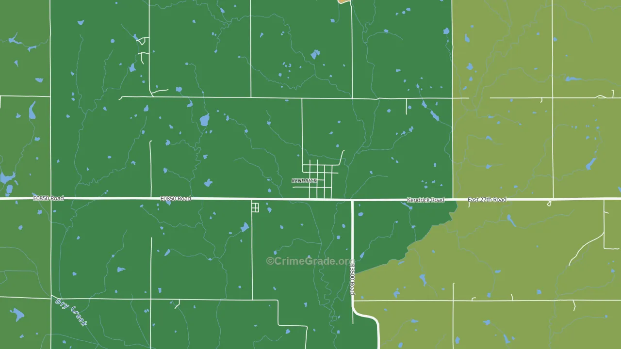 Kendrick, OK Map of Assault Rates