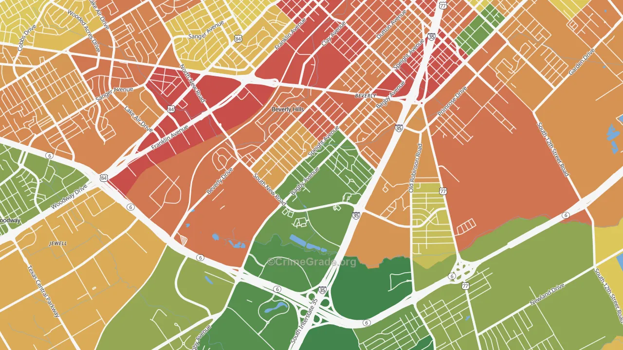 Kendrick, Waco, TX Map of Assault Rates