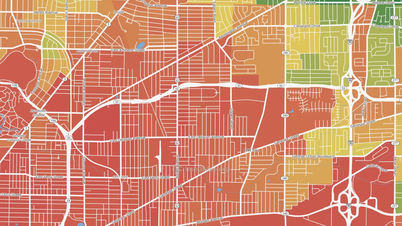 Kenfield, Buffalo, NY Map of Assault Rates