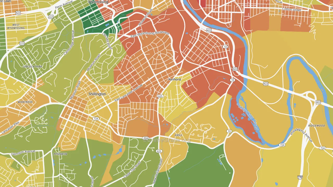 Kenhorst, PA Map of Assault Rates