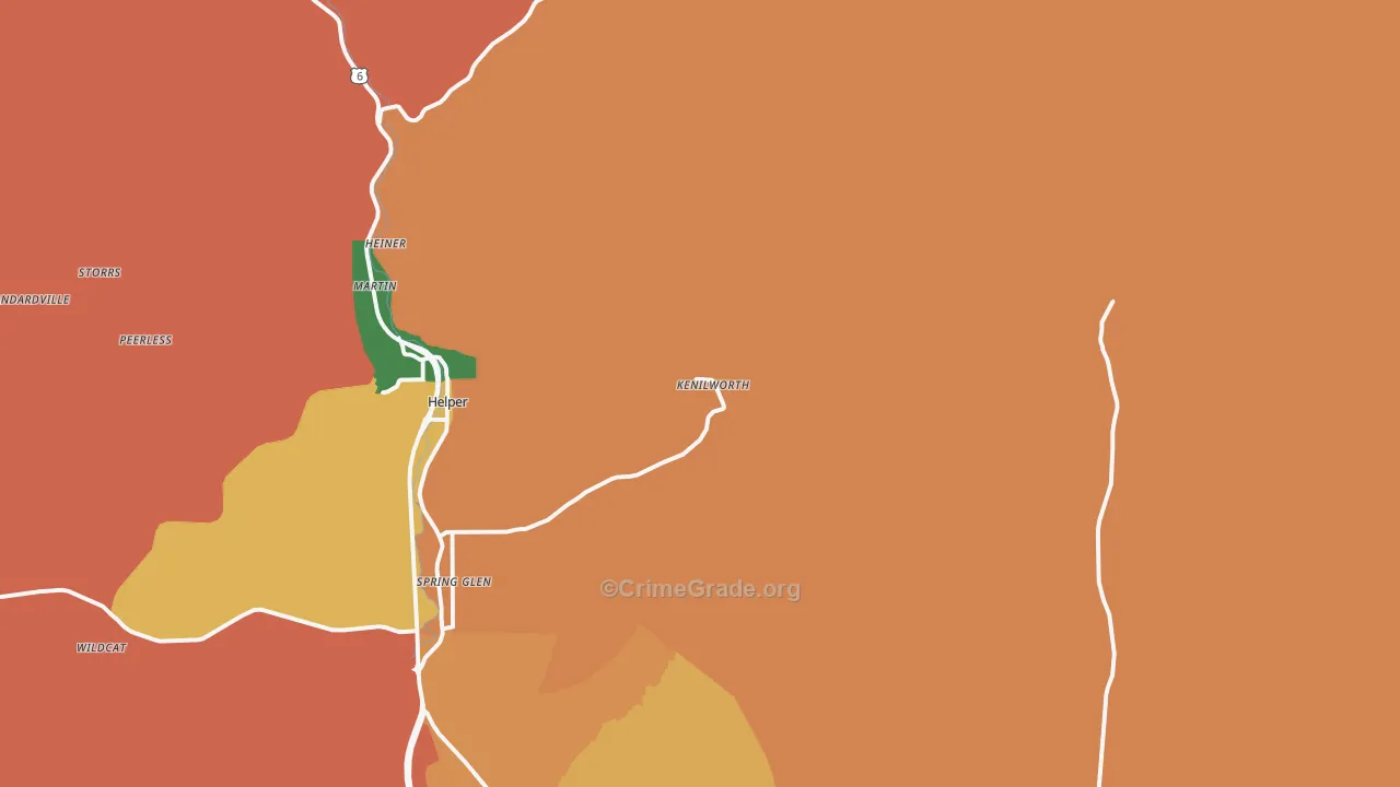 Kenilworth, UT Map of Assault Rates