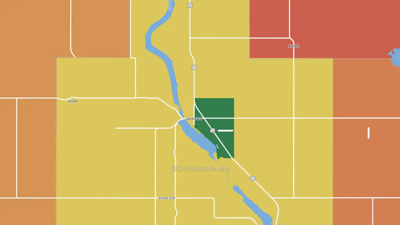 Kenmare, ND Map of Assault Rates