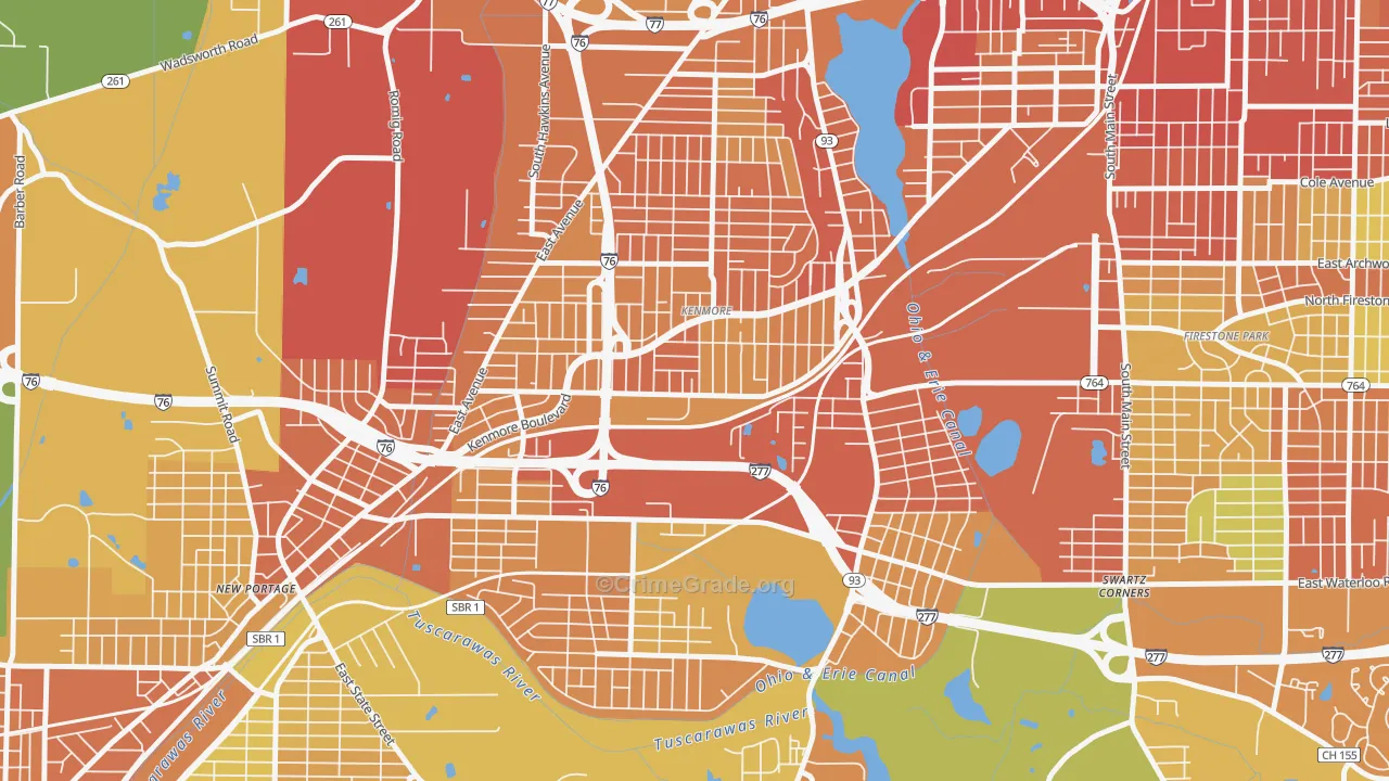Kenmore, Akron, OH Map of Assault Rates
