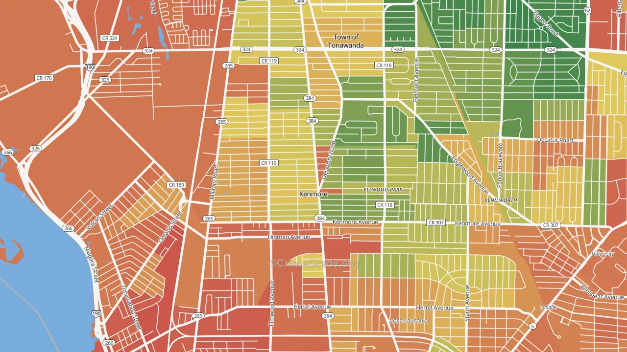 Kenmore, NY Map of Assault Rates