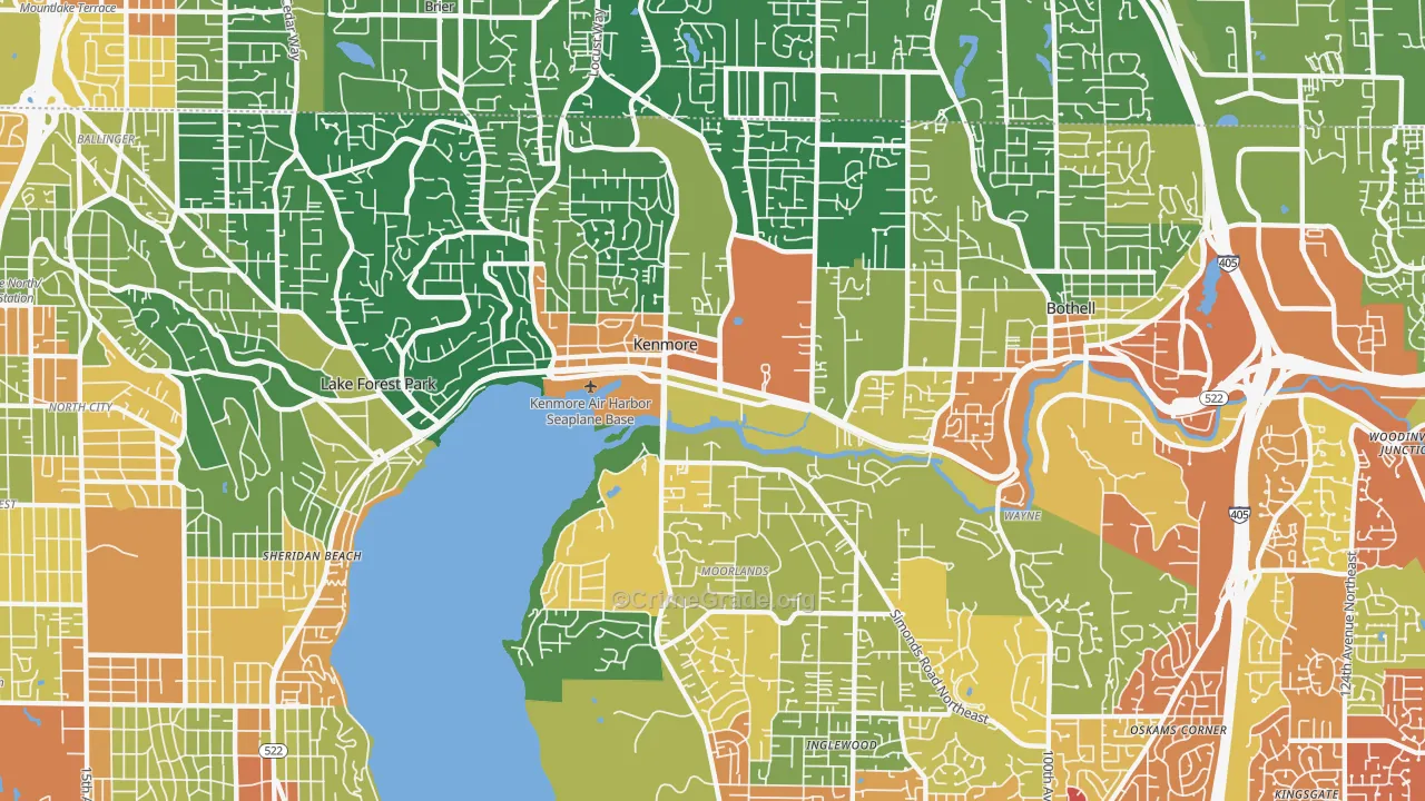 Kenmore, WA Map of Assault Rates