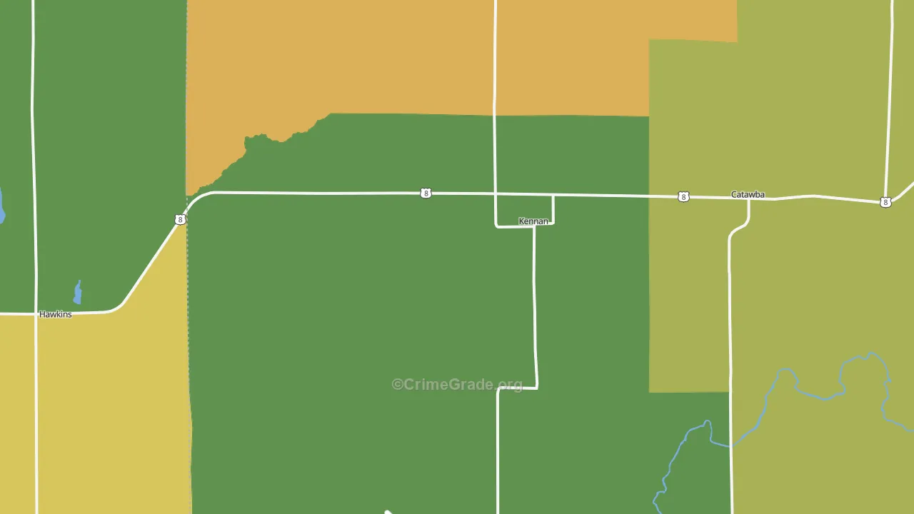 Kennan, WI Map of Assault Rates