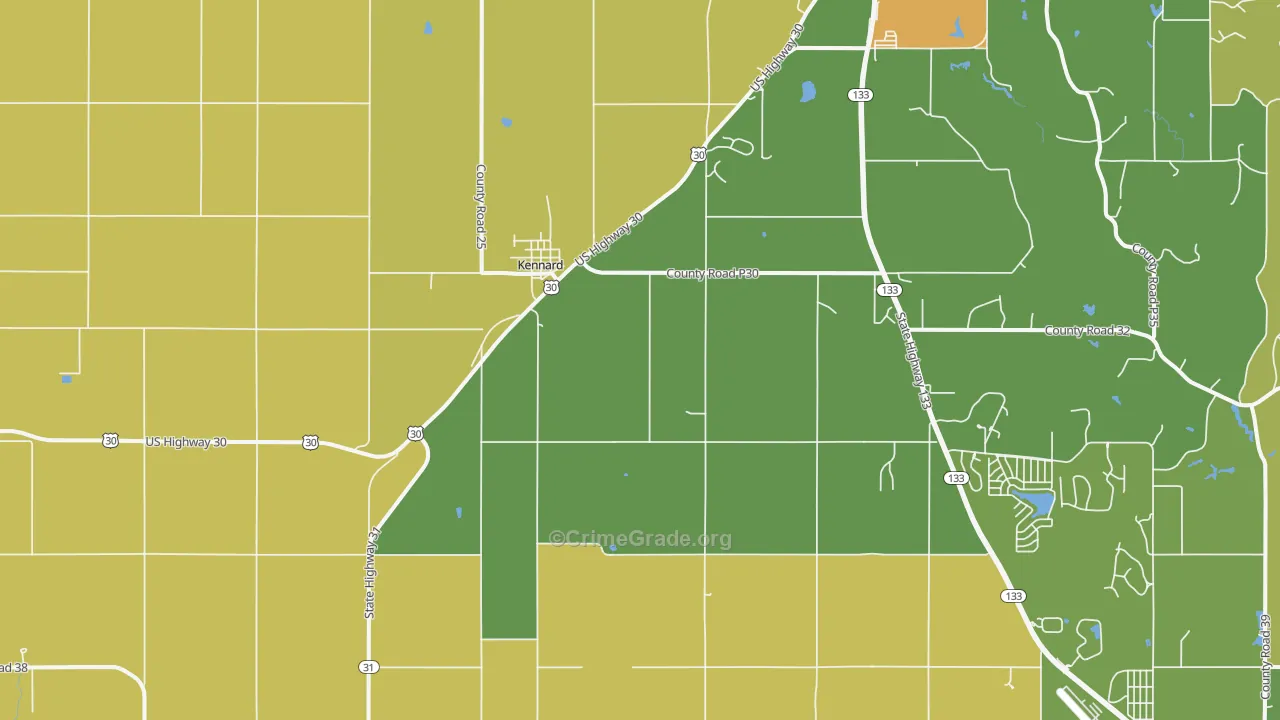Kennard, NE Map of Assault Rates
