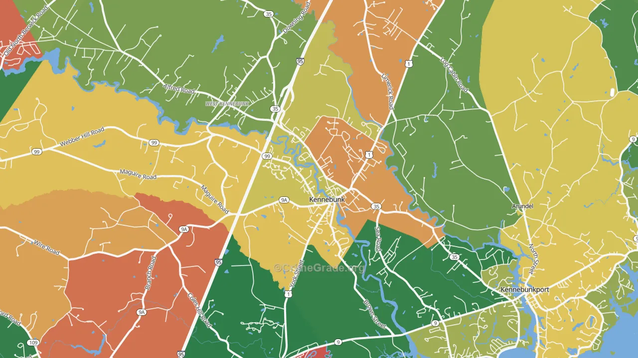 Kennebunk, ME Map of Assault Rates