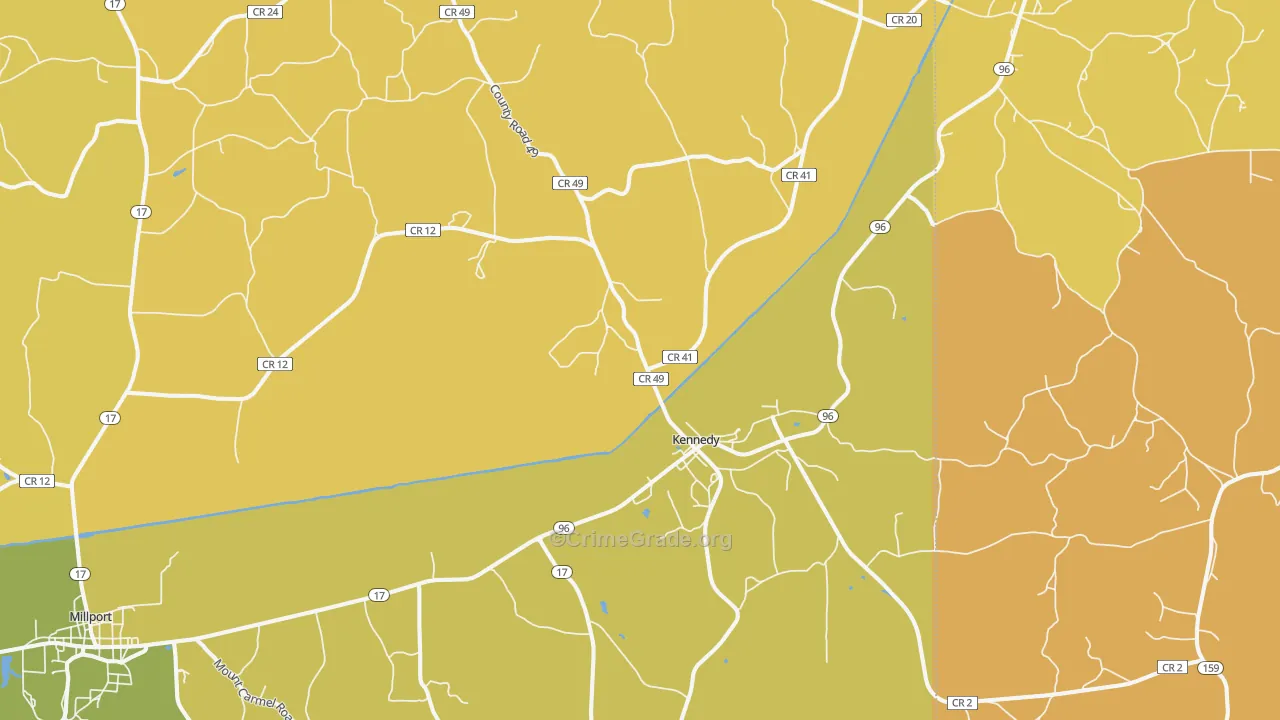Kennedy, AL Map of Assault Rates