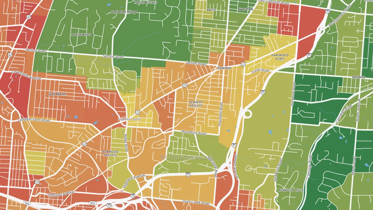 Kennedy Heights, Cincinnati, OH Map of Assault Rates