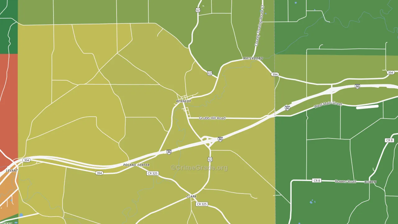 Kennedy, NY Map of Assault Rates