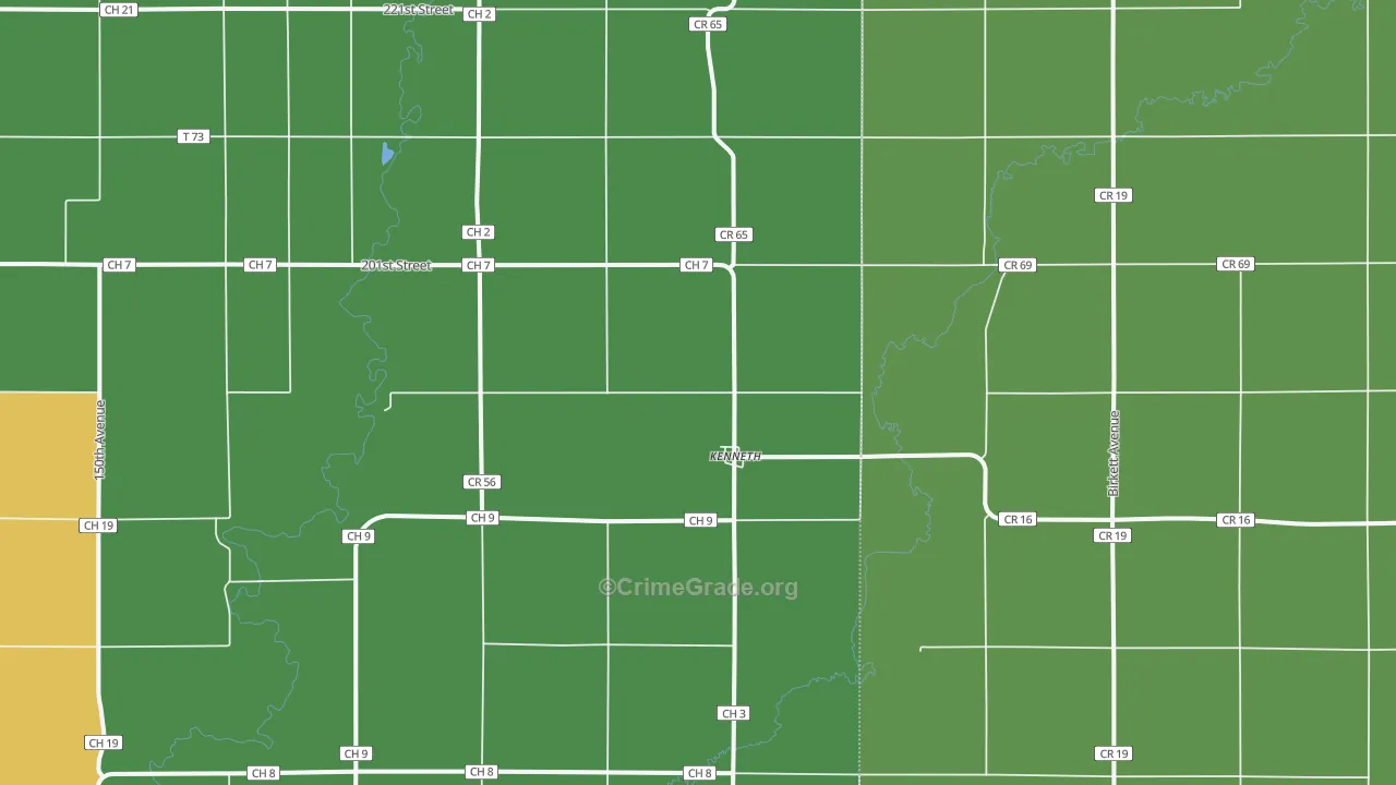 Kenneth, MN Map of Assault Rates