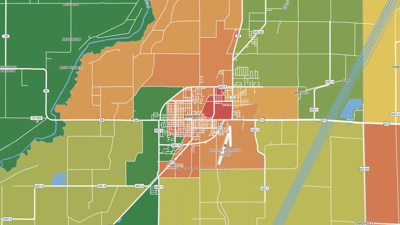 Kennett, MO Map of Assault Rates