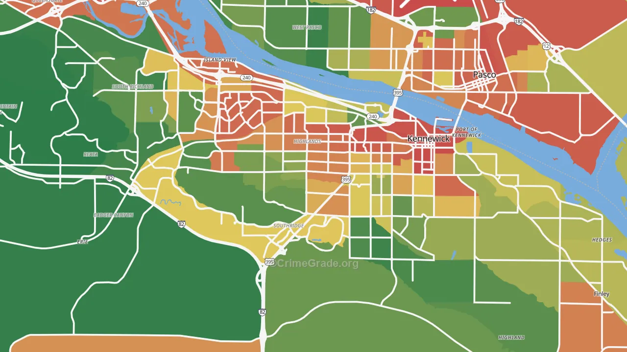 Kennewick, WA Map of Assault Rates
