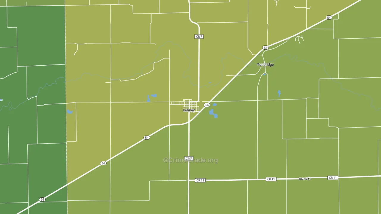 Kenney, IL Map of Assault Rates