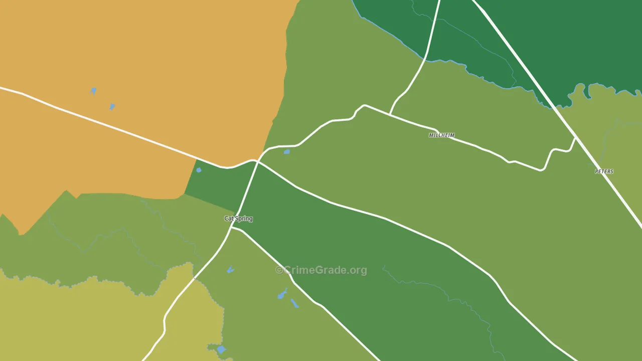 Kenney, TX Map of Assault Rates