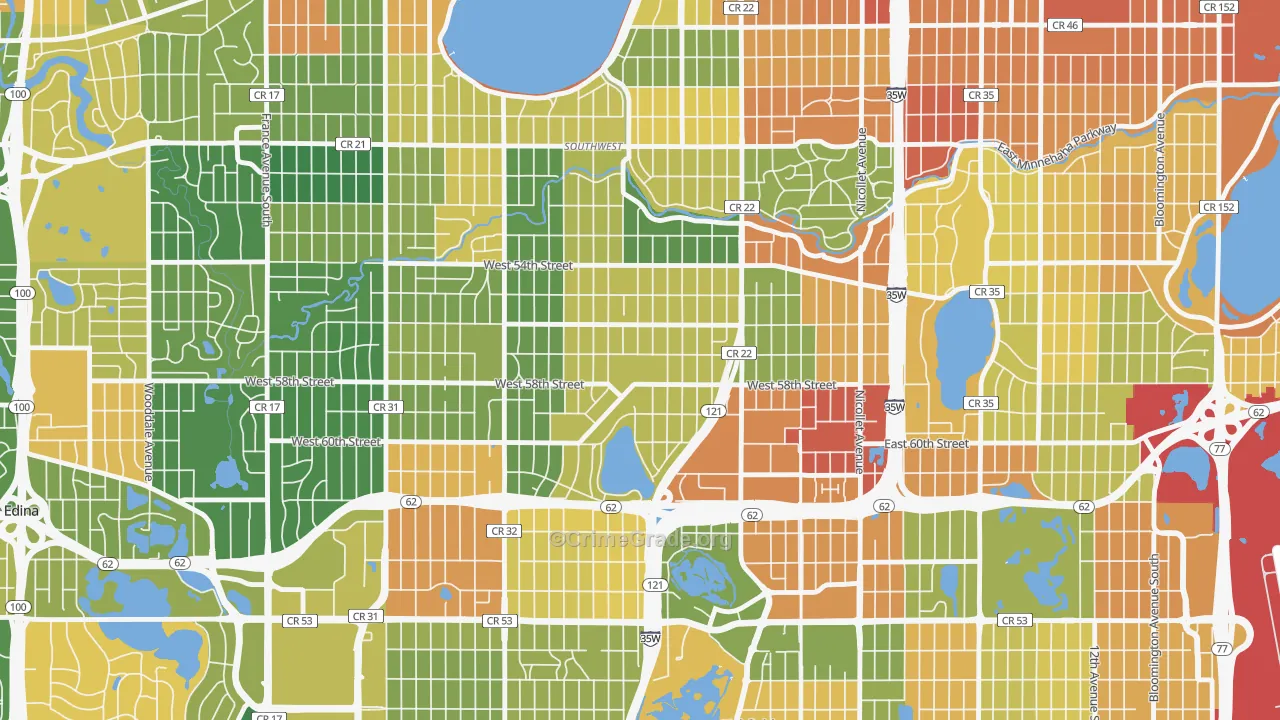 Kenny, Minneapolis, MN Map of Assault Rates