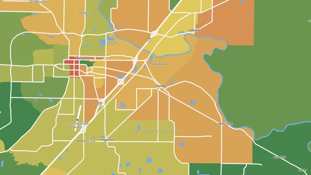 Kensett, AR Map of Assault Rates