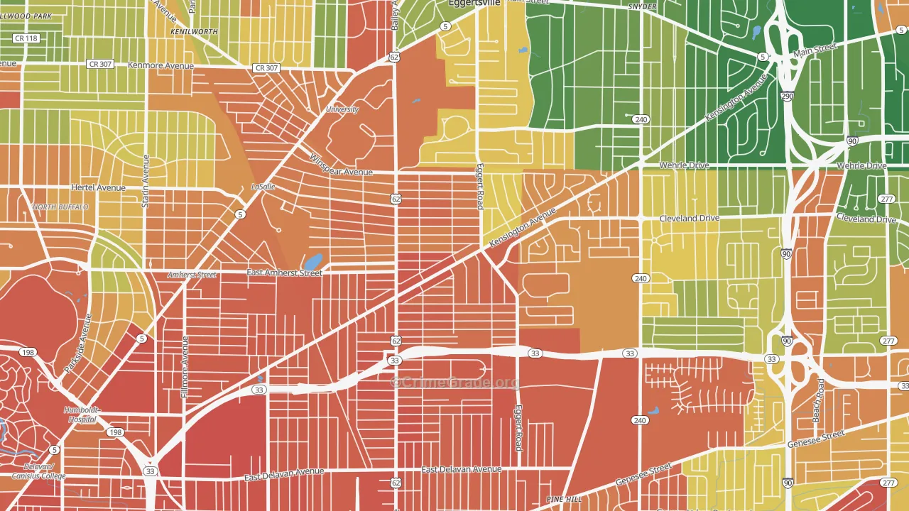 Kensington, Buffalo, NY Map of Assault Rates