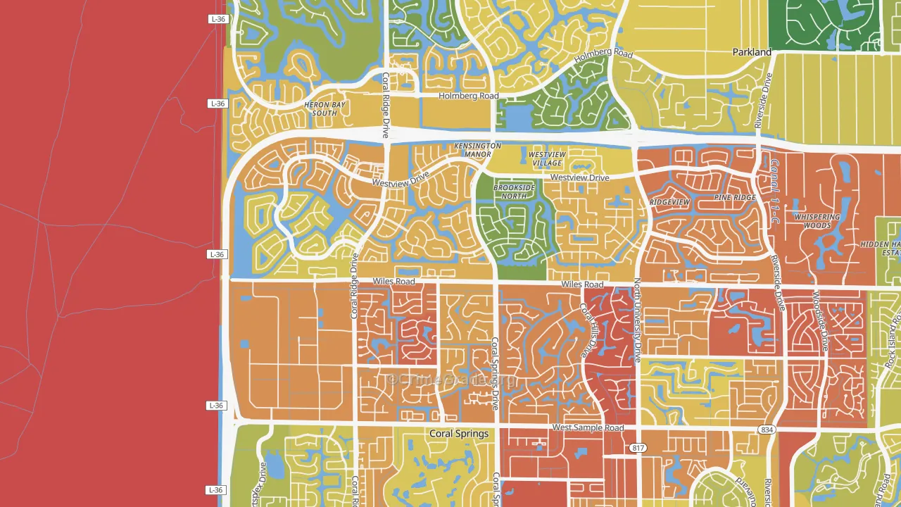 Kensington, Coral Springs, FL Map of Assault Rates