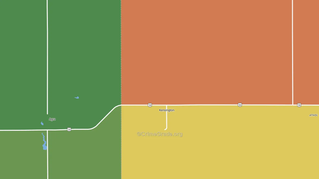 Kensington, KS Map of Assault Rates